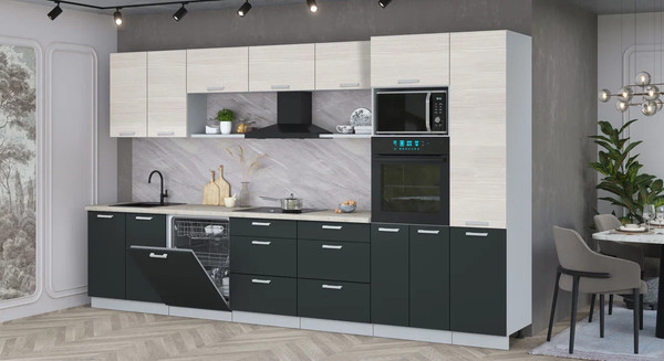 Кухонный гарнитур Интерлиния Мила Лайт 3.6-ПМ1 