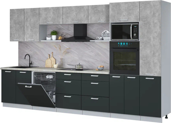 Кухонный гарнитур Интерлиния Мила Лайт 3.6-ПМ1  - фото