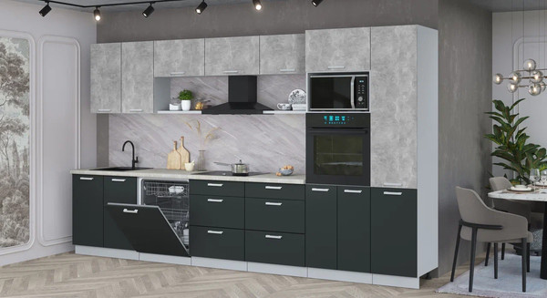 Кухонный гарнитур Интерлиния Мила Лайт 3.6-ПМ1 