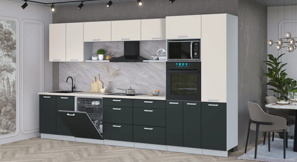 Кухонный гарнитур Интерлиния Мила Лайт 3.6-ПМ1 