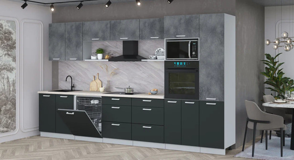 Кухонный гарнитур Интерлиния Мила Лайт 3.6-ПМ1