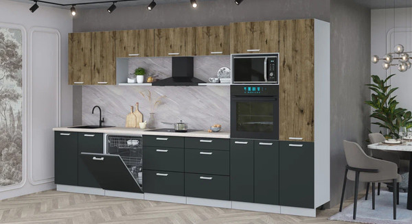 Кухонный гарнитур Интерлиния Мила Лайт 3.6-ПМ1 