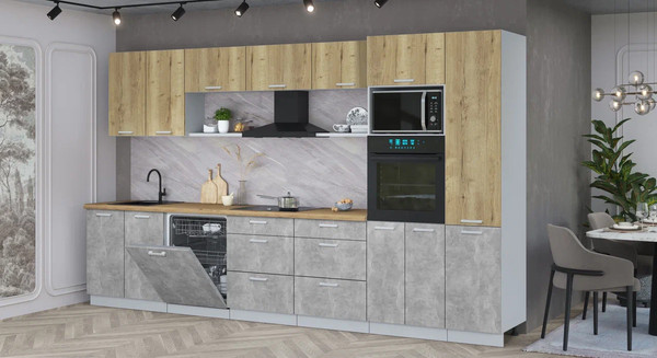 Кухонный гарнитур Интерлиния Мила Лайт 3.6-ПМ1 