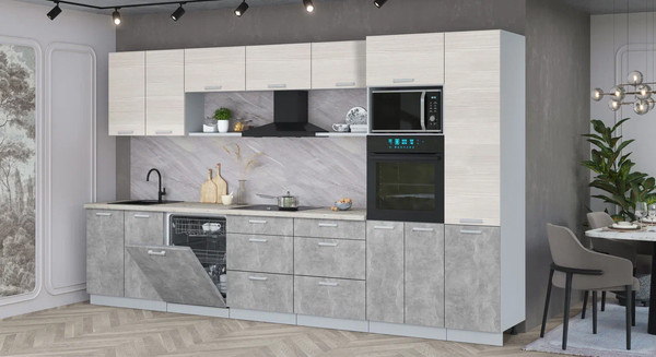 Кухонный гарнитур Интерлиния Мила Лайт 3.6-ПМ1 