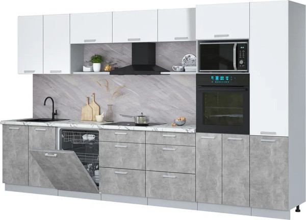 Кухонный гарнитур Интерлиния Мила Лайт 3.6-ПМ1  - фото