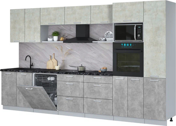 Кухонный гарнитур Интерлиния Мила Лайт 3.6-ПМ1 - фото