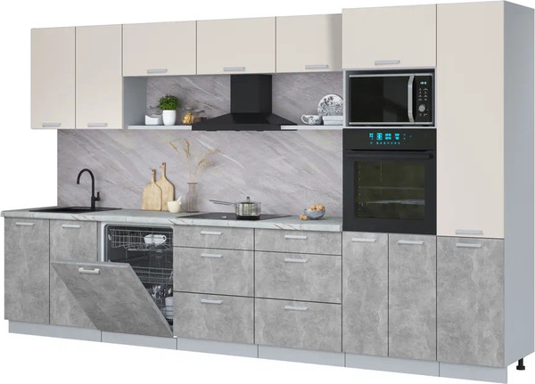 Кухонный гарнитур Интерлиния Мила Лайт 3.6-ПМ1  - фото