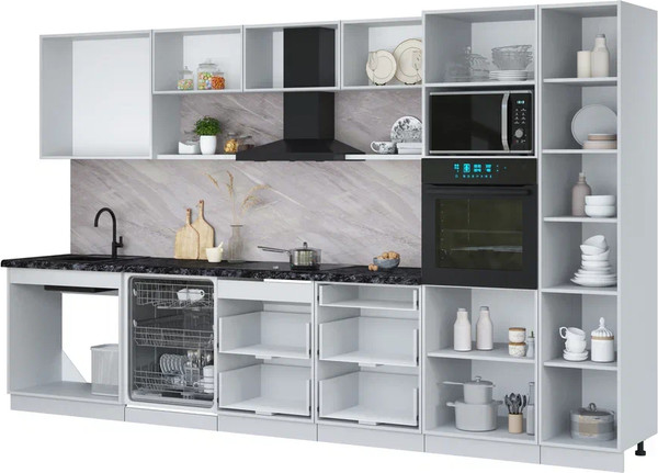 Кухонный гарнитур Интерлиния Мила Лайт 3.6-ПМ1 