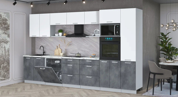 Кухонный гарнитур Интерлиния Мила Лайт 3.6-ПМ1 