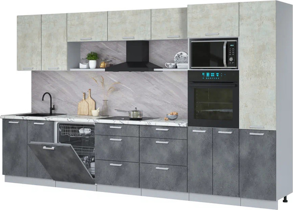 Кухонный гарнитур Интерлиния Мила Лайт 3.6-ПМ1  - фото