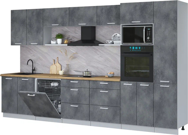 Кухонный гарнитур Интерлиния Мила Лайт 3.6-ПМ1  - фото