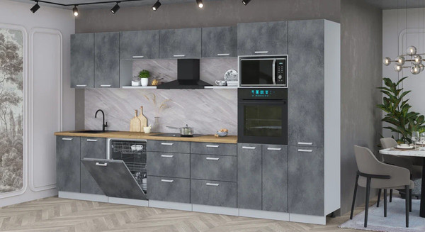 Кухонный гарнитур Интерлиния Мила Лайт 3.6-ПМ1 