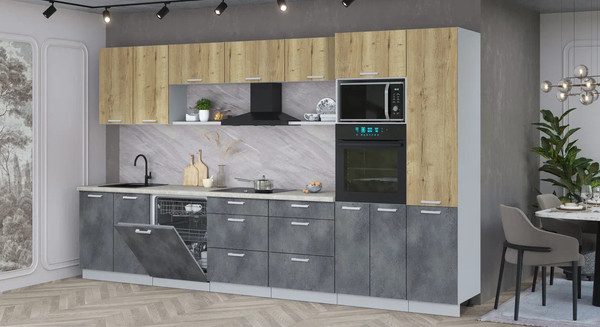 Кухонный гарнитур Интерлиния Мила Лайт 3.6-ПМ1 