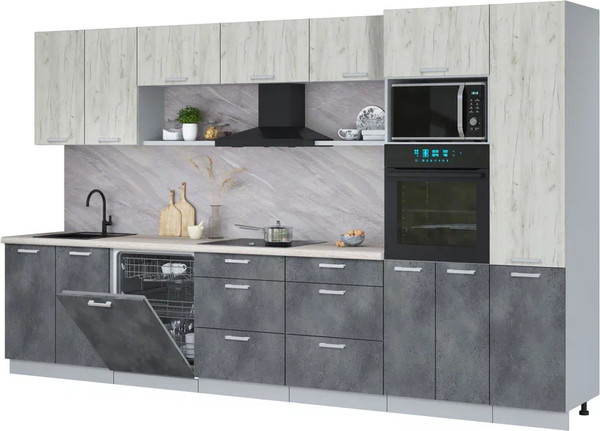 Кухонный гарнитур Интерлиния Мила Лайт 3.6-ПМ1  - фото