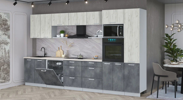 Кухонный гарнитур Интерлиния Мила Лайт 3.6-ПМ1 