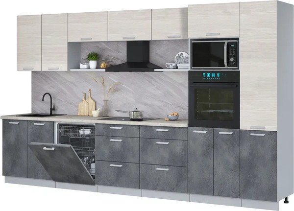 Кухонный гарнитур Интерлиния Мила Лайт 3.6-ПМ1  - фото