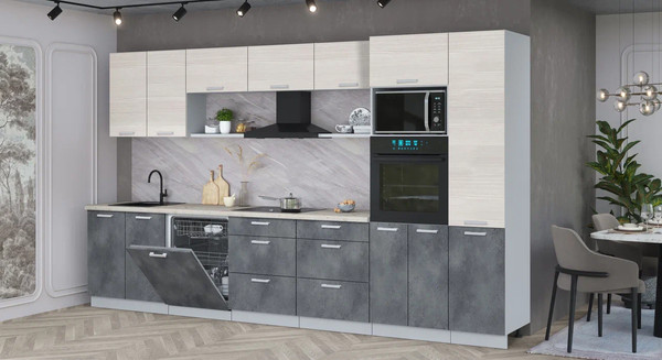 Кухонный гарнитур Интерлиния Мила Лайт 3.6-ПМ1 