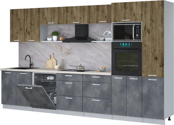 Кухонный гарнитур Интерлиния Мила Лайт 3.6-ПМ1  - фото