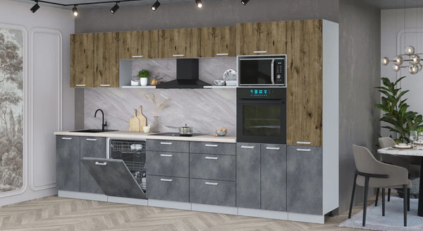 Кухонный гарнитур Интерлиния Мила Лайт 3.6-ПМ1 