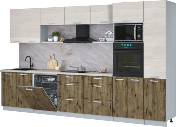 Кухонный гарнитур Интерлиния Мила Лайт 3.6-ПМ1  - фото