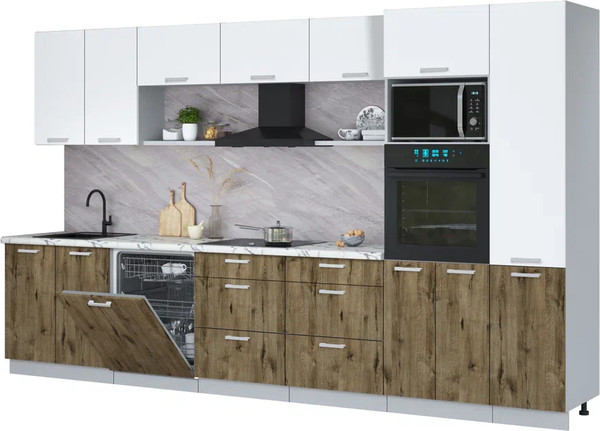 Кухонный гарнитур Интерлиния Мила Лайт 3.6-ПМ1  - фото