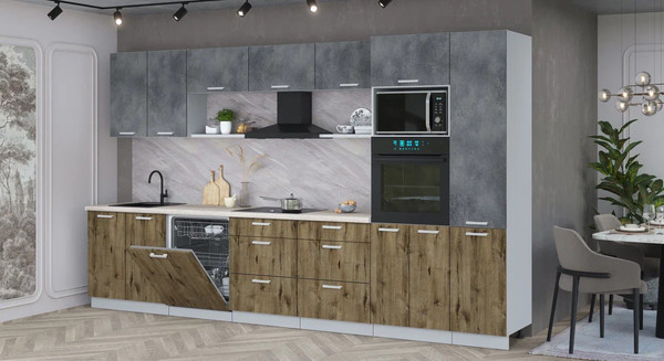 Кухонный гарнитур Интерлиния Мила Лайт 3.6-ПМ1 