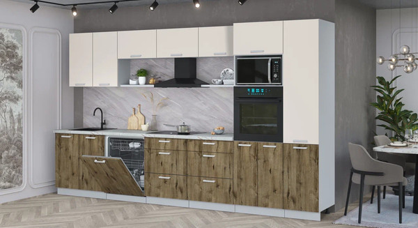 Кухонный гарнитур Интерлиния Мила Лайт 3.6-ПМ1 