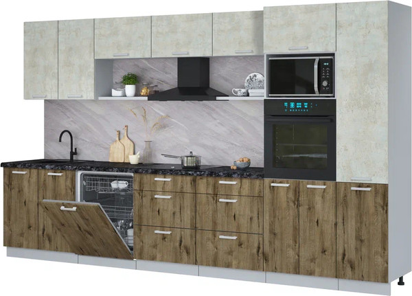 Кухонный гарнитур Интерлиния Мила Лайт 3.6-ПМ1  - фото