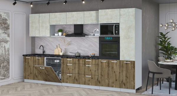 Кухонный гарнитур Интерлиния Мила Лайт 3.6-ПМ1 