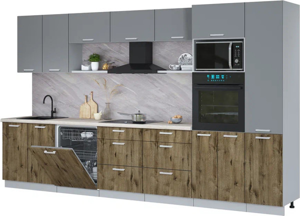 Кухонный гарнитур Интерлиния Мила Лайт 3.6-ПМ1  - фото