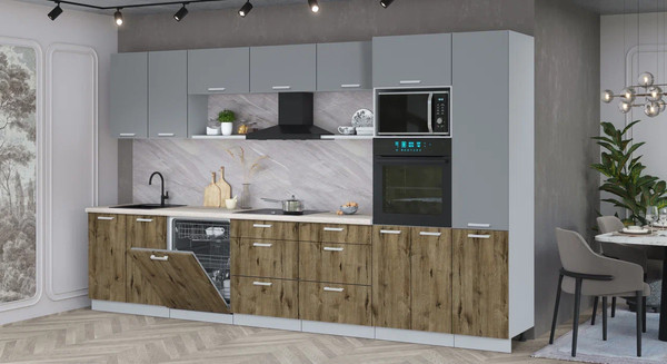 Кухонный гарнитур Интерлиния Мила Лайт 3.6-ПМ1 