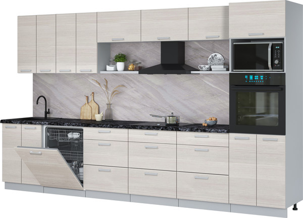 Кухонный гарнитур Интерлиния Мила Лайт 3.6-ПМ1-2  - фото