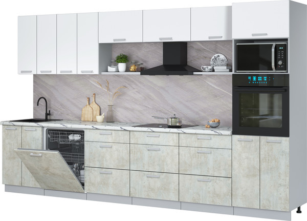 Кухонный гарнитур Интерлиния Мила Лайт 3.6-ПМ1-2  - фото