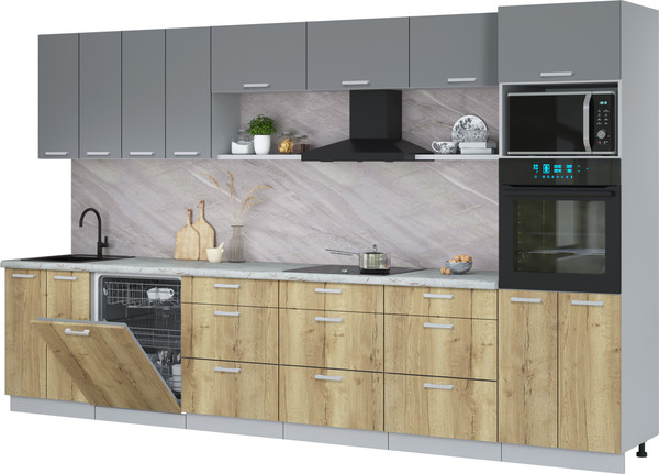 Кухонный гарнитур Интерлиния Мила Лайт 3.6-ПМ1-2  - фото