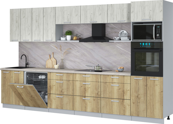 Кухонный гарнитур Интерлиния Мила Лайт 3.6-ПМ1-2  - фото