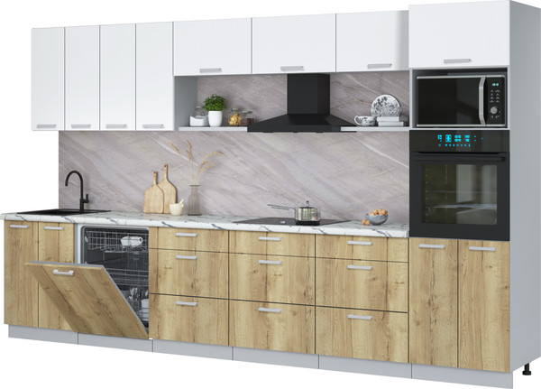 Кухонный гарнитур Интерлиния Мила Лайт 3.6-ПМ1-2 - фото