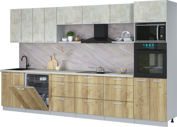 Кухонный гарнитур Интерлиния Мила Лайт 3.6-ПМ1-2 - фото