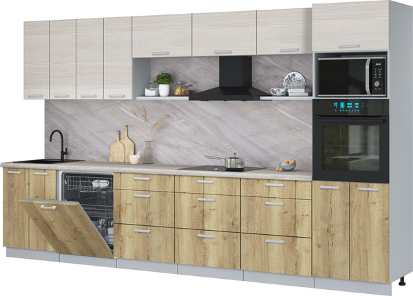 Кухонный гарнитур Интерлиния Мила Лайт 3.6-ПМ1-2  - фото