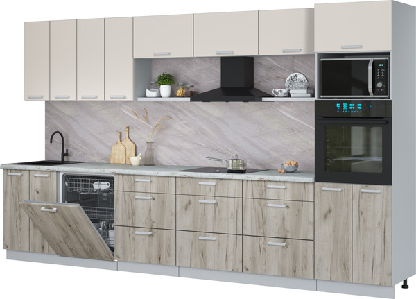 Кухонный гарнитур Интерлиния Мила Лайт 3.6-ПМ1-2  - фото