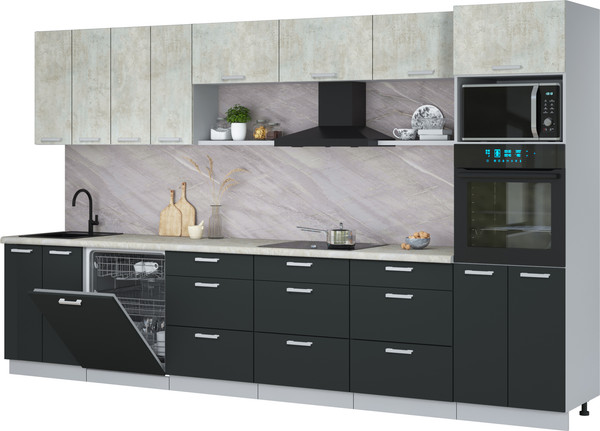 Кухонный гарнитур Интерлиния Мила Лайт 3.6-ПМ1-2  - фото