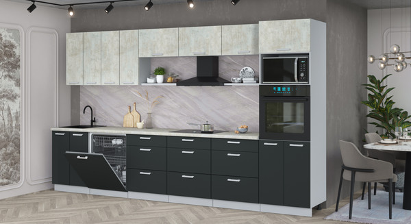 Кухонный гарнитур Интерлиния Мила Лайт 3.6-ПМ1-2 