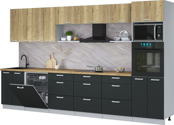 Кухонный гарнитур Интерлиния Мила Лайт 3.6-ПМ1-2  - фото