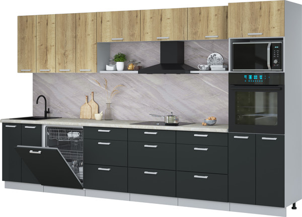 Кухонный гарнитур Интерлиния Мила Лайт 3.6-ПМ1-2  - фото