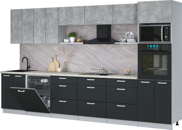 Кухонный гарнитур Интерлиния Мила Лайт 3.6-ПМ1-2  - фото