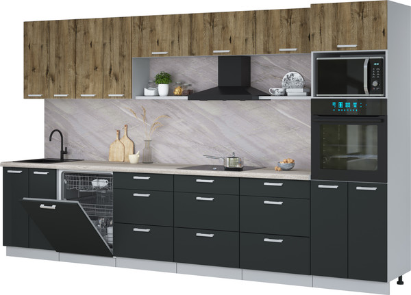 Кухонный гарнитур Интерлиния Мила Лайт 3.6-ПМ1-2 - фото