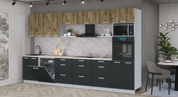 Кухонный гарнитур Интерлиния Мила Лайт 3.6-ПМ1-2