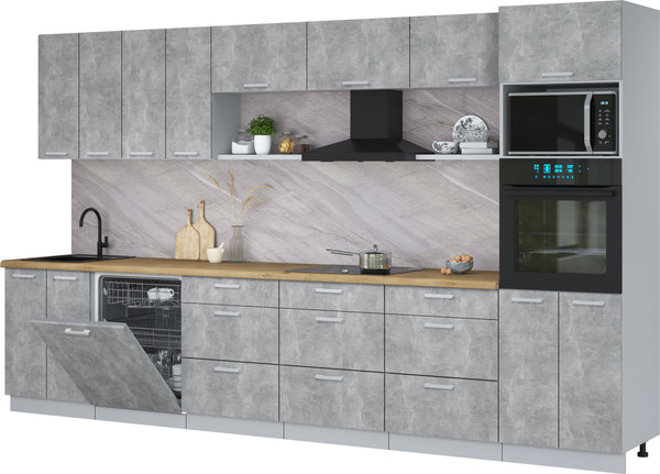 Кухонный гарнитур Интерлиния Мила Лайт 3.6-ПМ1-2 - фото