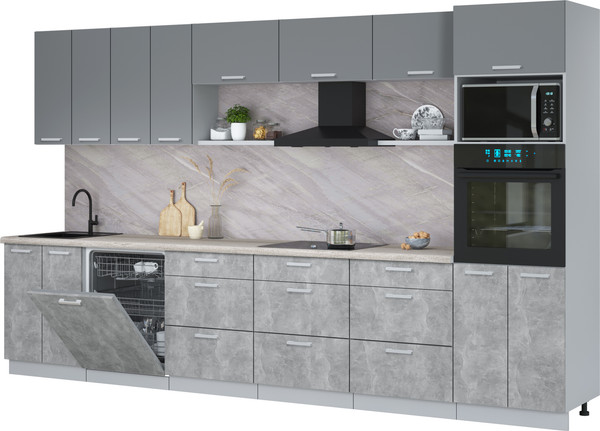 Кухонный гарнитур Интерлиния Мила Лайт 3.6-ПМ1-2  - фото