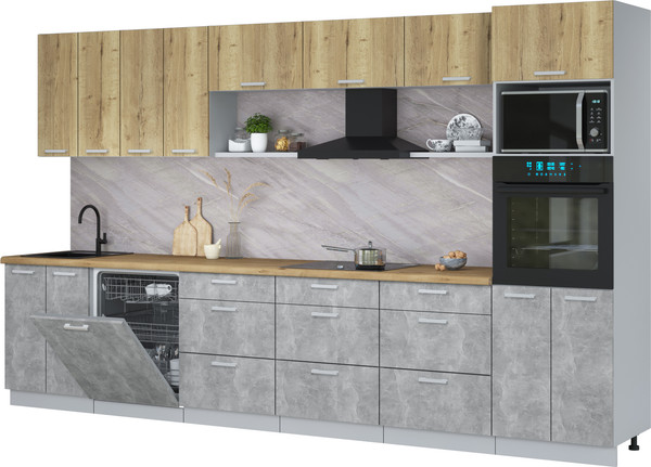 Кухонный гарнитур Интерлиния Мила Лайт 3.6-ПМ1-2  - фото