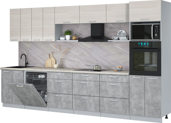 Кухонный гарнитур Интерлиния Мила Лайт 3.6-ПМ1-2  - фото